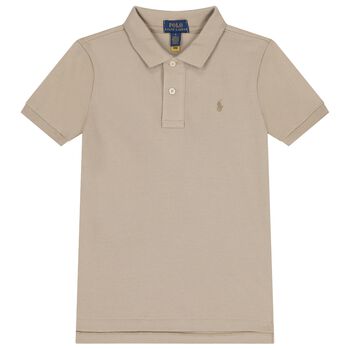 Ralph Lauren Boys Beige Logo Polo Shirt, 1 Boys Beige Logo Polo Shirt