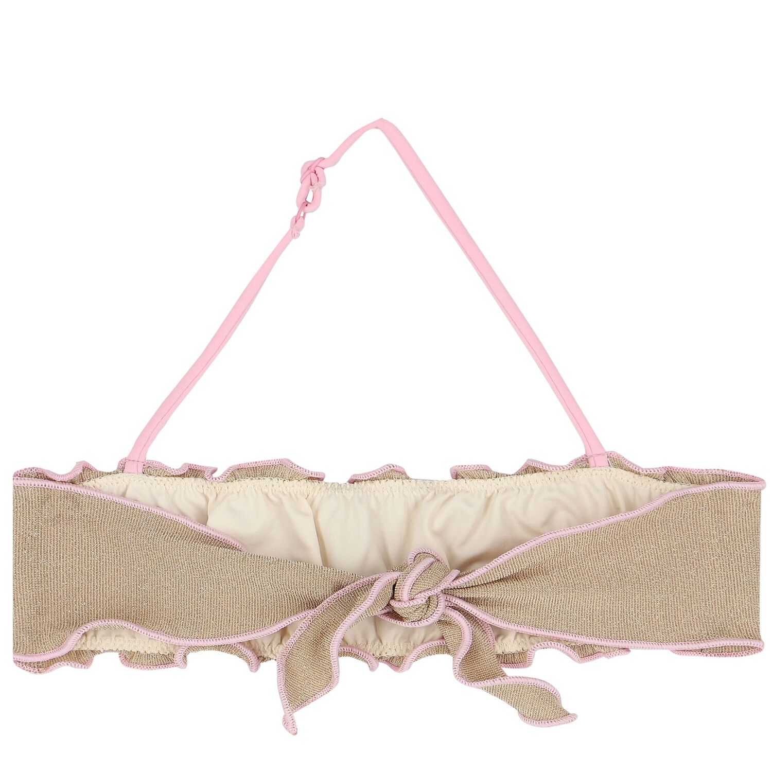 مايوه بنات يكيني باللون البيج والوردي, 1, hi-res image number null