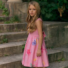 Girls Pink Floral Dress, 1, hi-res