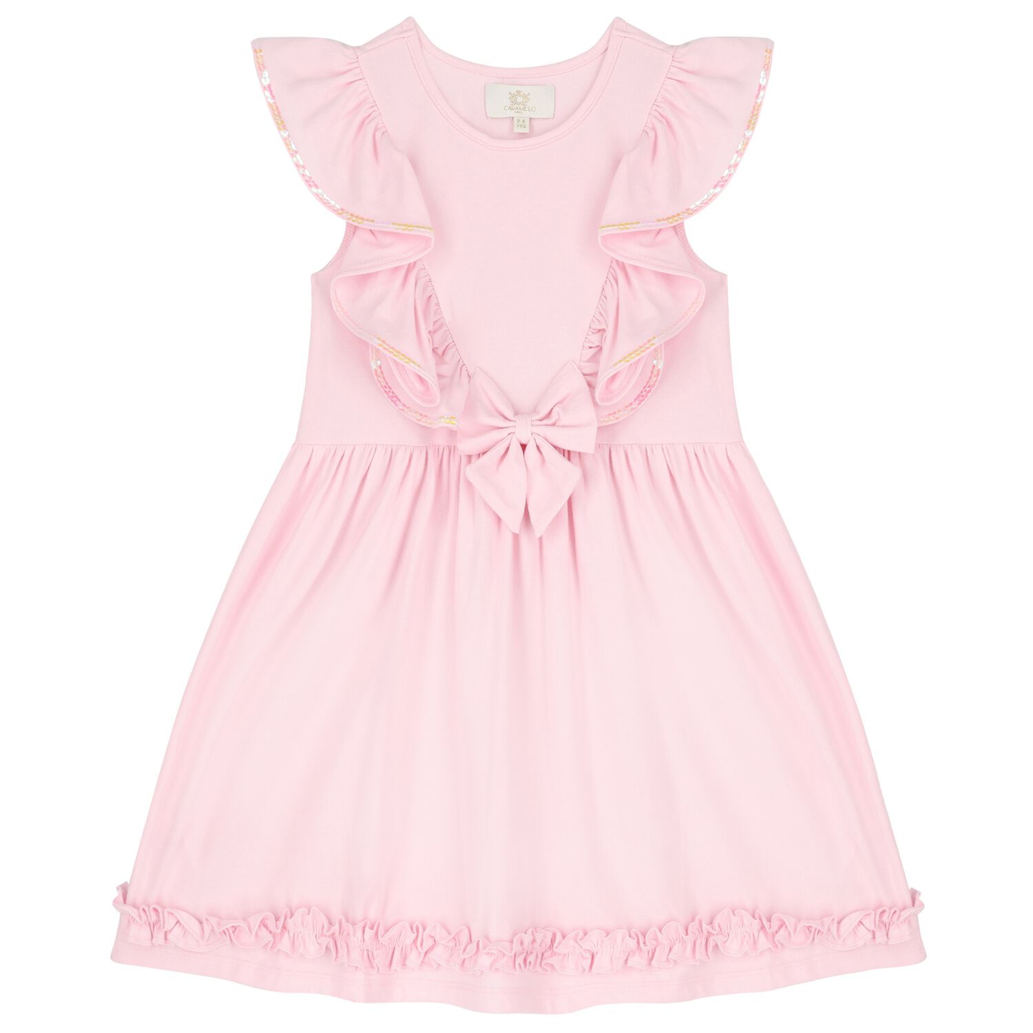 Girls Pink Ruffle Dress, 2, hi-res image number null