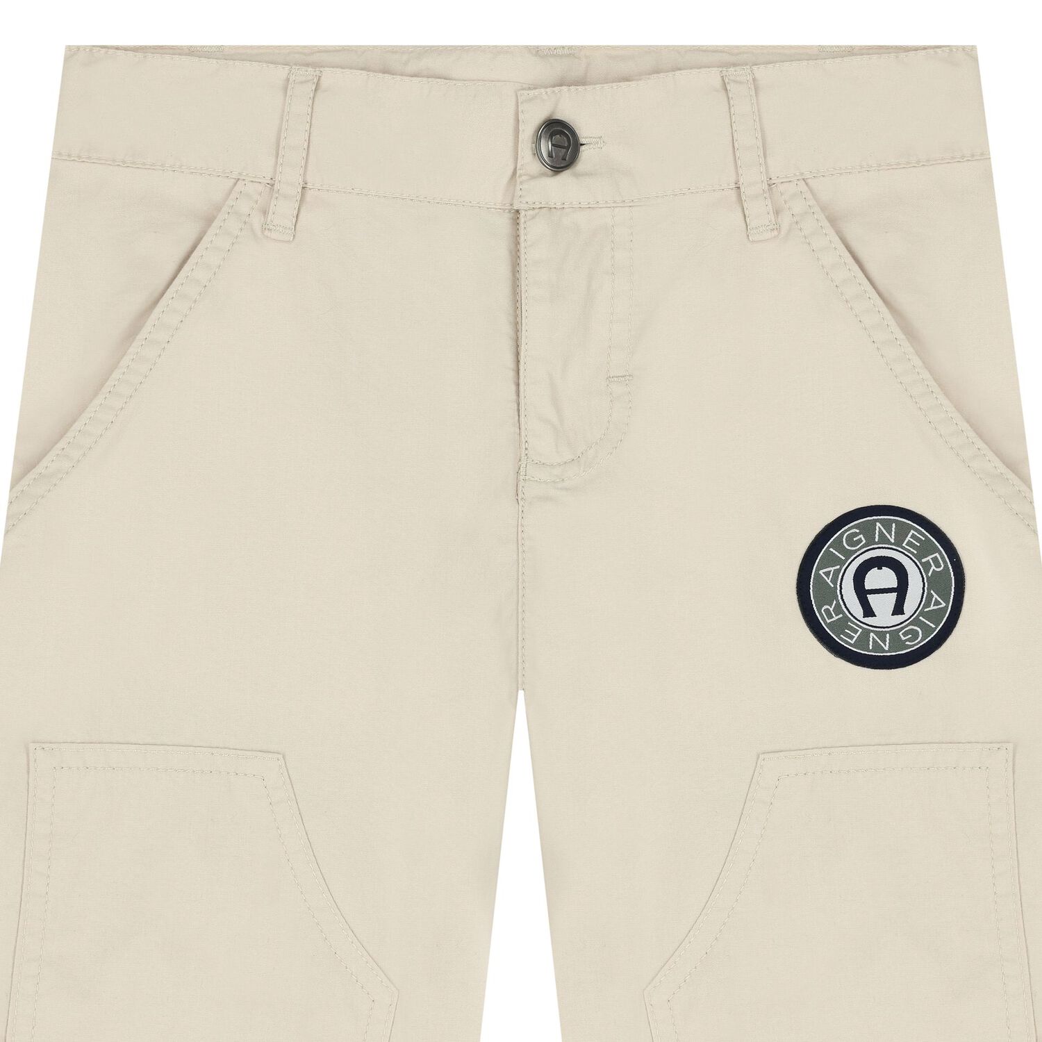 Boys Beige Logo Shorts, 1, hi-res image number null