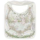 White Tapestry Baby Bib, 1, hi-res