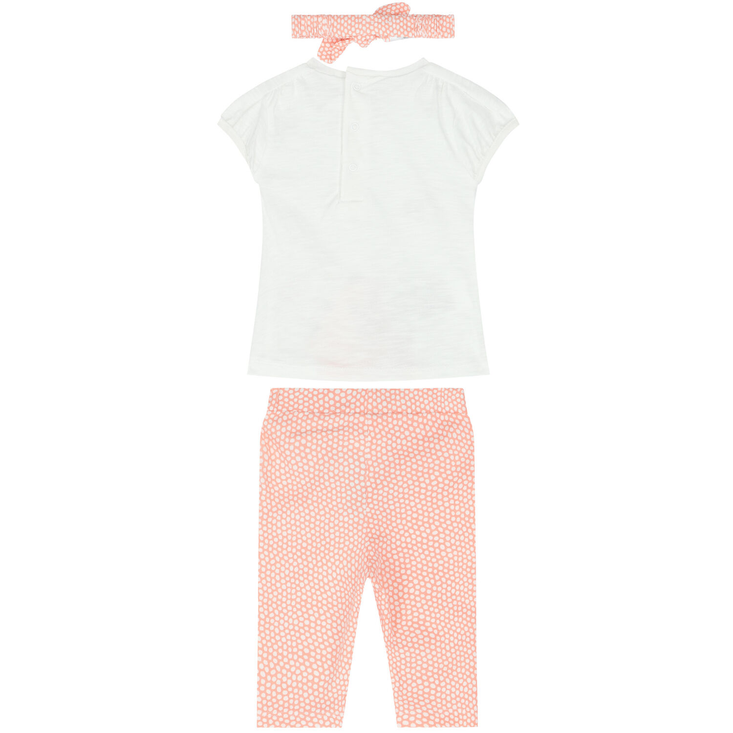 Baby Girls White & Orange Leggings Set, 1, hi-res
