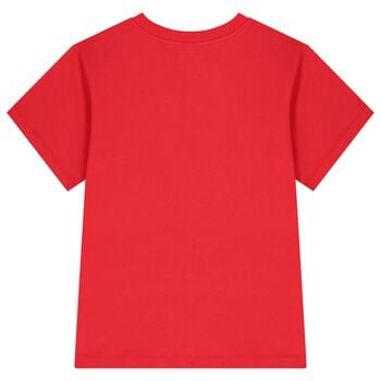 Boys Red Teddy Bear Logo T-Shirt