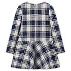 Girls Grey & Blue Check Dress, 2, hi-res