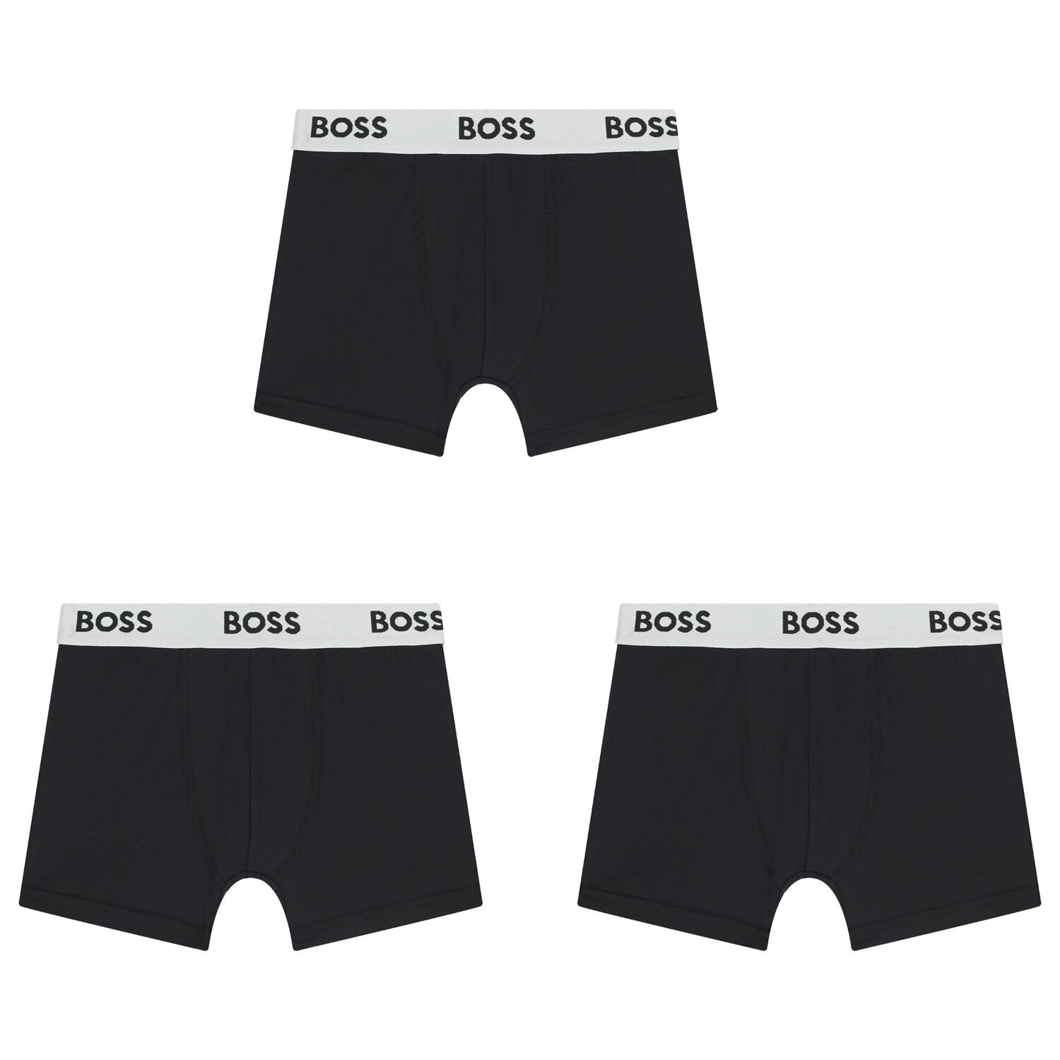 Boys Black Boxer Shorts (3-Pack), 1, hi-res