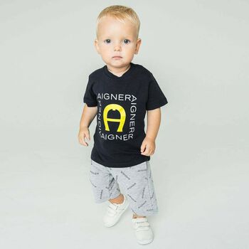 Younger Boys Grey Logo Shorts