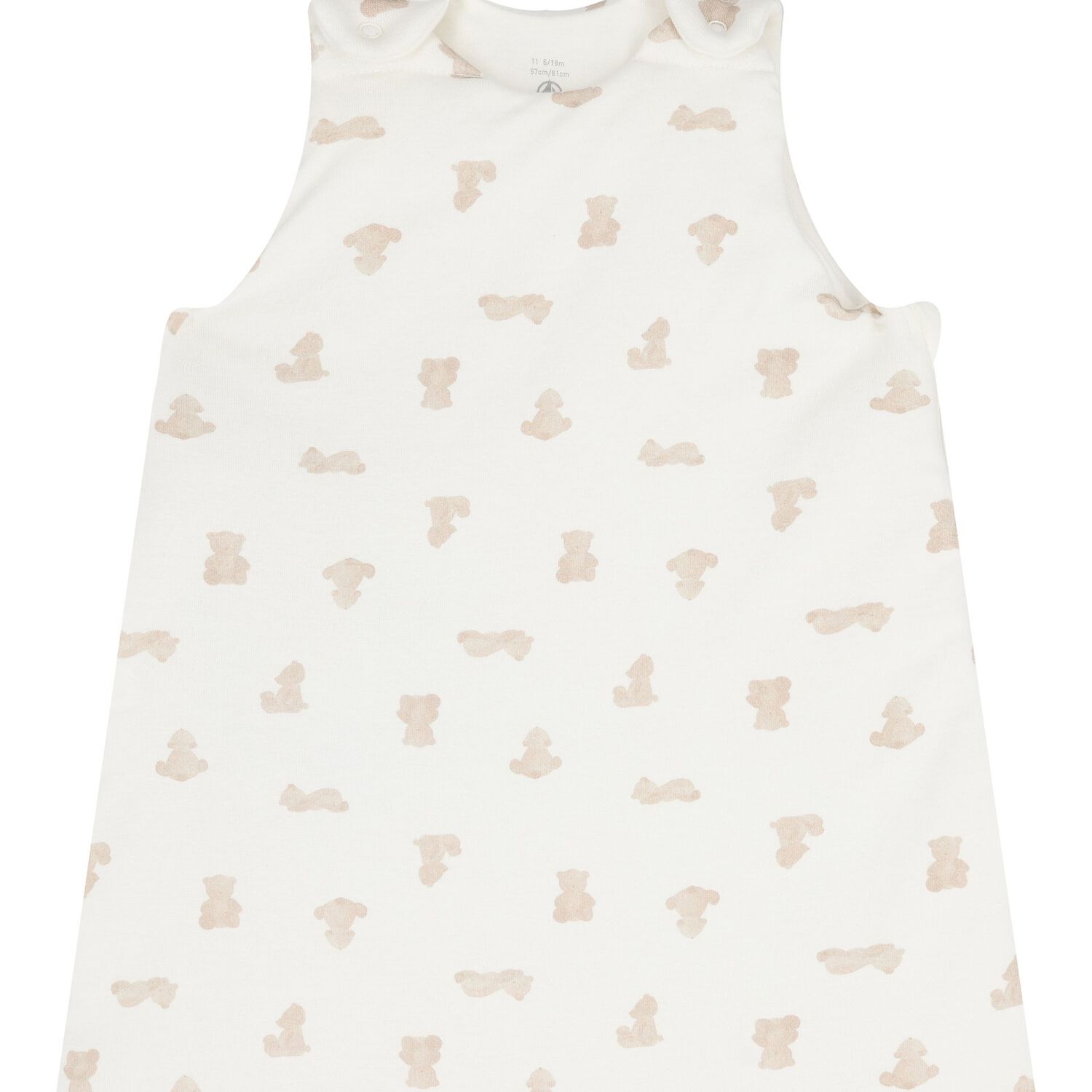 كيس نوم للاطفال بشعار تيدي بير باللون العاجي, 1, hi-res