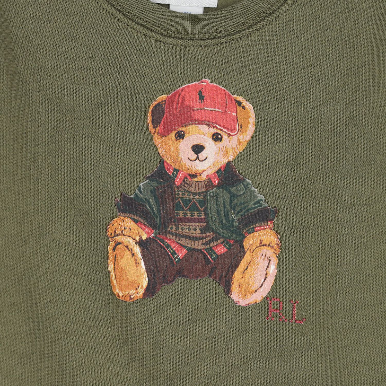 Baby Boys Green Polo Bear Logo Sweatshirt, 1, hi-res