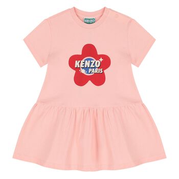 Younger Girls Pink Logo Dress