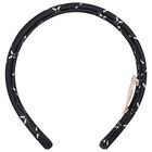 Girls Black Logo Headband, 3, hi-res