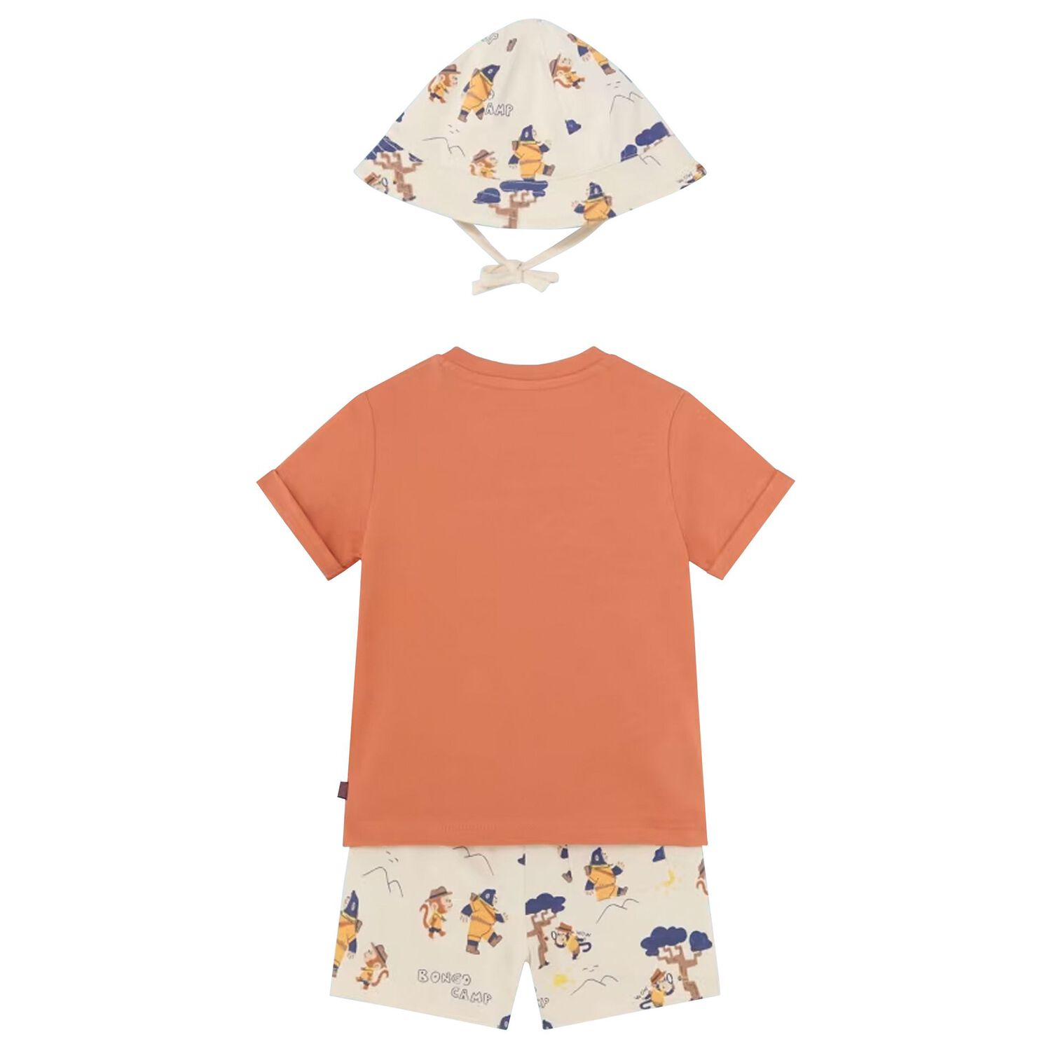 Younger Boys Orange & Ivory Shorts Set, 2, hi-res