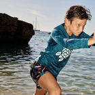 Boys Navy Blue Starfish Swim Shorts, 1, hi-res