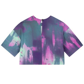 Girls Purple & Blue Logo T-Shirt