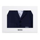 Baby Boys Navy Logo Suit Romper, 1, hi-res