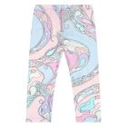 Younger Girls Pink & Blue Logo Orchidee Leggings, 1, hi-res