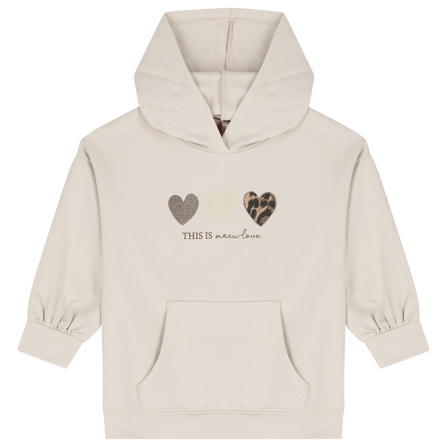 Girls Beige Heart Leggings Set, 1, hi-res