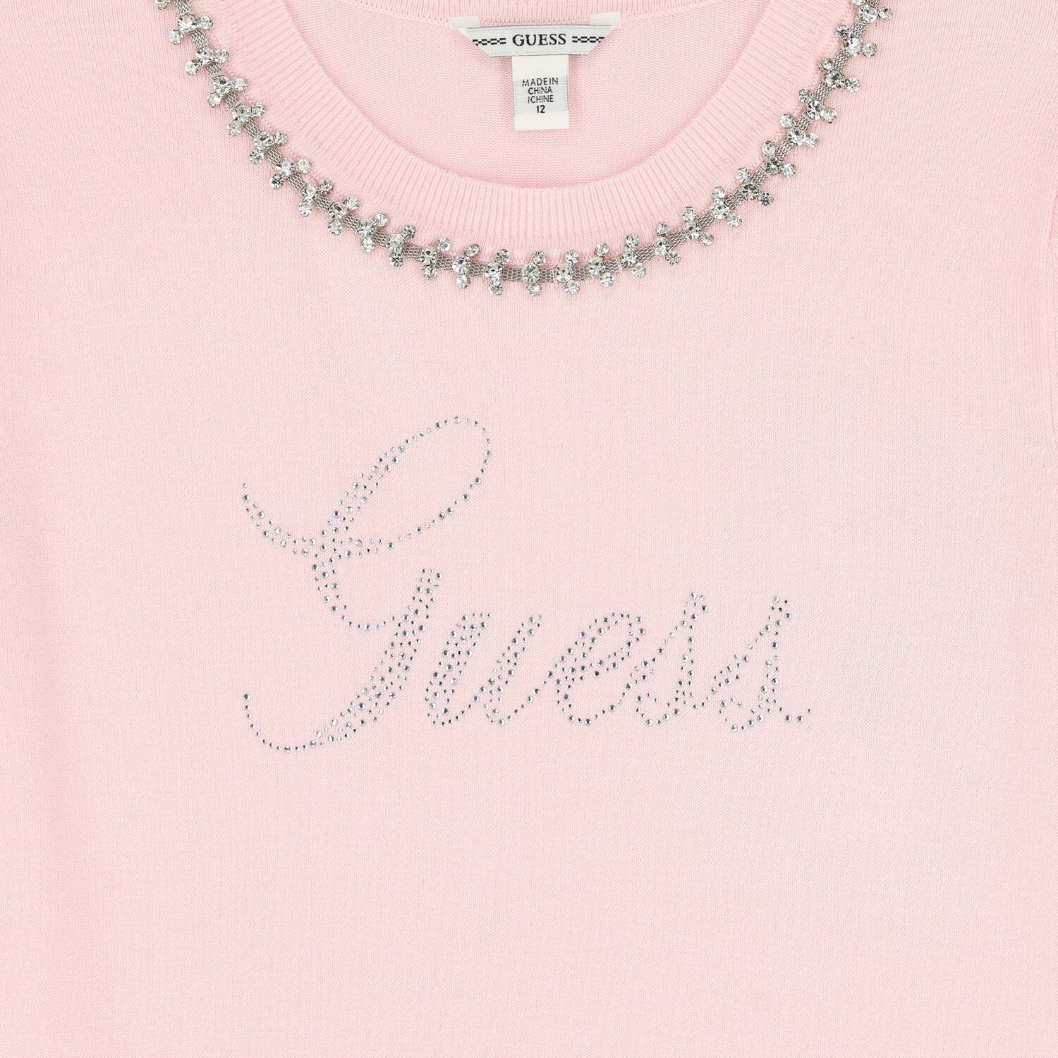 Girls Pink Diamantes Logo Dress, 1, hi-res