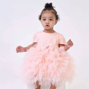 Baby Girls Pink Bow Tulle Dress