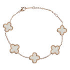 Girls Gold & Ivory Flower Bracelet, 1, hi-res