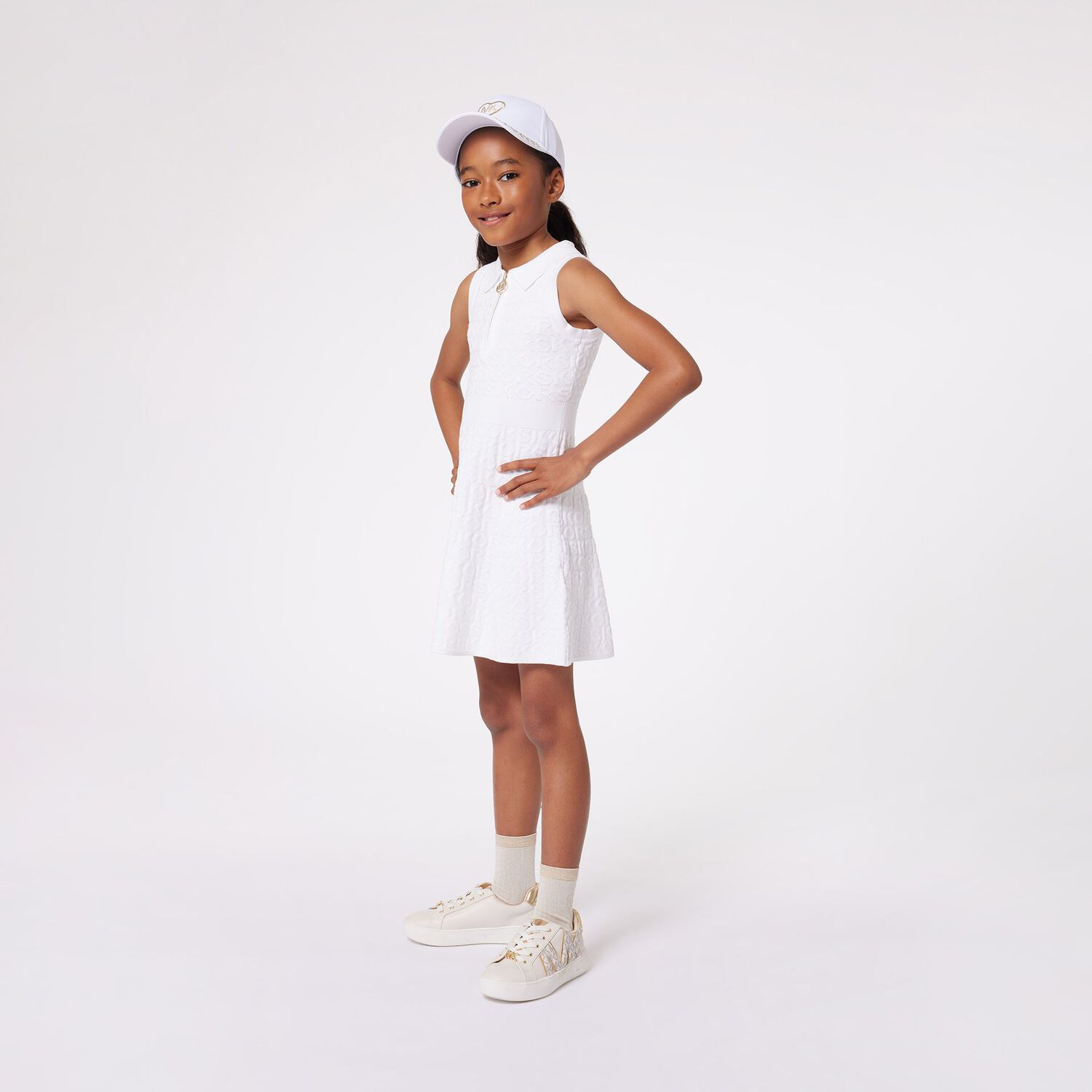 Girls White Logo Cap, 1, hi-res