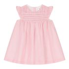 Baby Girls Pink Shirred Dress, 1, hi-res
