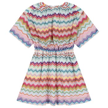 Girls Multi-Coloured Zig Zag Crochet Dress