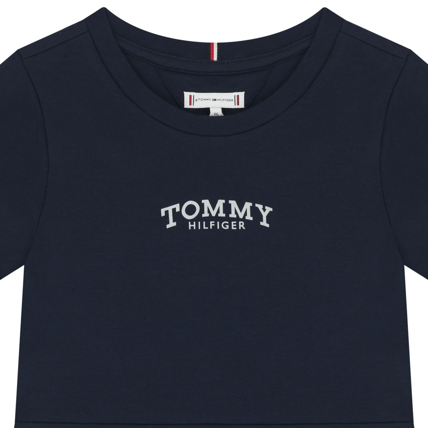 فستان بنات بالشعار باللون الكحلى , 1, hi-res