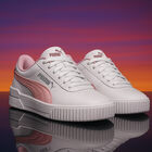 Girls White & Pink Logo Trainers, 1, hi-res