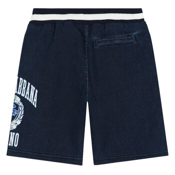 Boys Navy Blue Varsity Logo Shorts