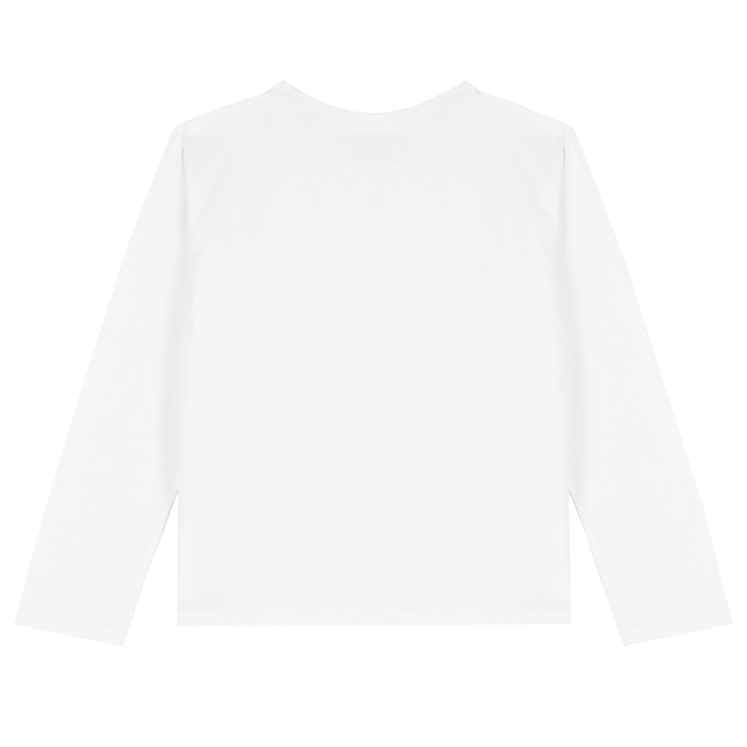 Girls White Logo Long Sleeve Top, 1, hi-res