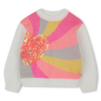 Girls Multi-Coloured Heart Knitted Sweatshirt