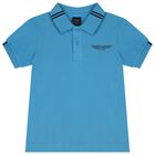 Boys Blue Logo Polo Shirt, 2, hi-res