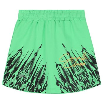 Girls Green Logo Skirt