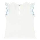 طقم تنوره بنات من التول باللون الابيض والازرق , 2, hi-res