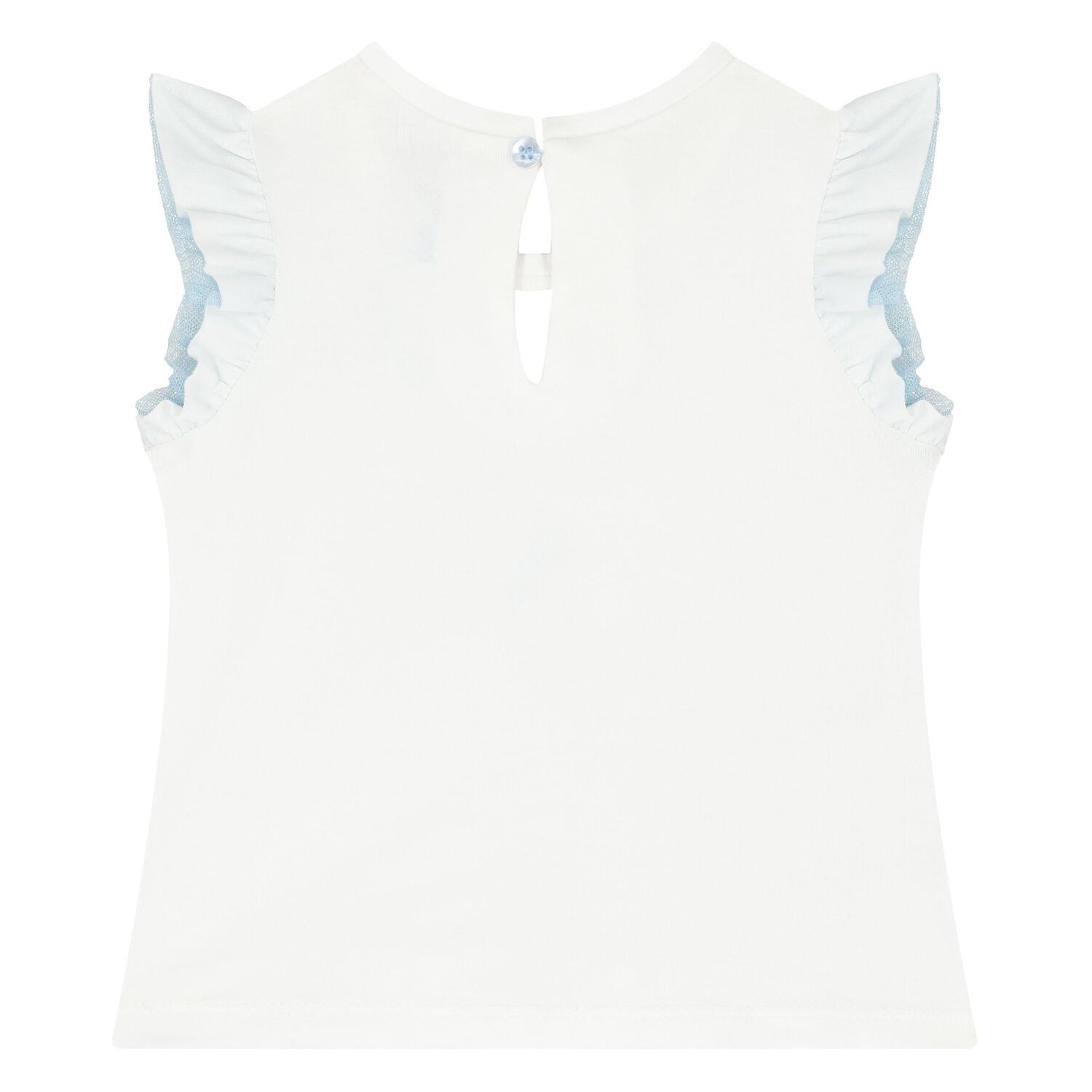 طقم تنوره بنات من التول باللون الابيض والازرق , 2, hi-res