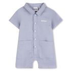 Baby Boys Blue Logo Romper & Hat Gift Set, 1, hi-res