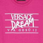 تيشيرت بالشعار باللون الزهري للبنات, 3, hi-res