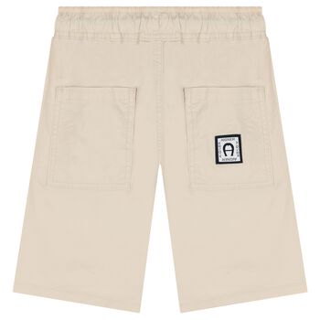 Boys Beige Logo Shorts