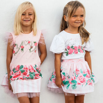 Girls Pink Rose Dress