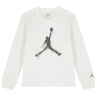 White Jordan Logo Long Sleeve Top, 1, hi-res