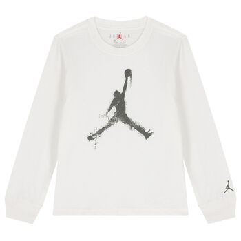 White Jordan Logo Long Sleeve Top