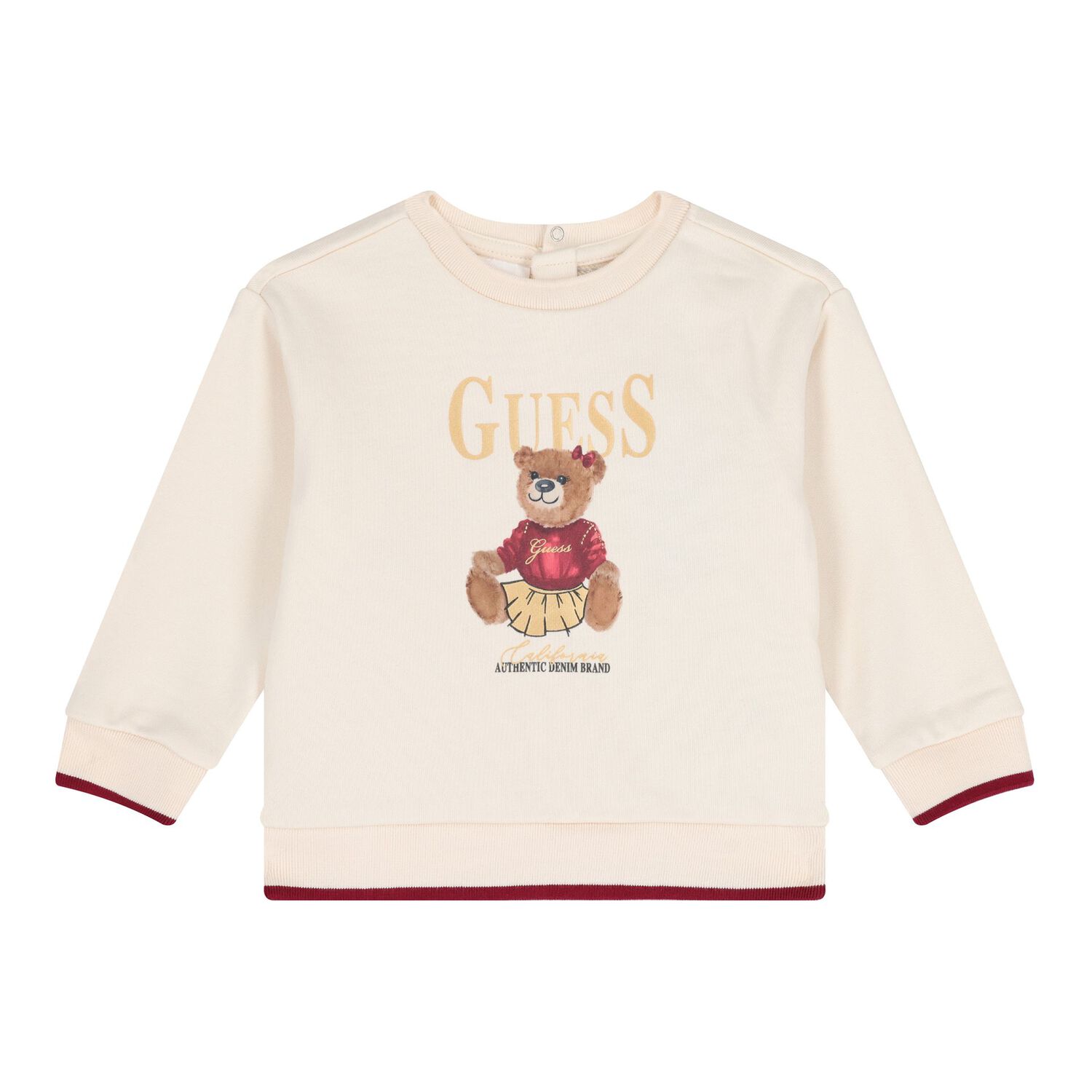 Baby Ivory & Burgundy Teddy Bear Skirt Set, 1, hi-res