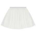 Girls Ivory Pleated Skirt, 1, hi-res