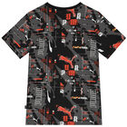 تيشيرت أولاد بالشعار باللون الاسود, 1, hi-res