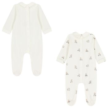 Baby Boys Ivory Babygrows ( 2-Pack )