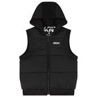 Black & White Logo Reversible Hooded Gilet, 1, hi-res
