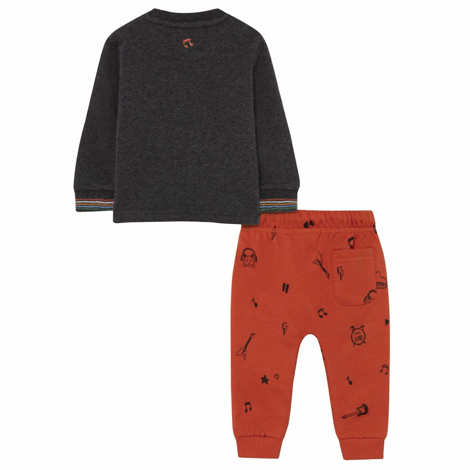 Younger Boys Grey & Orange Guitar Tracksuit, 1, hi-res image number null