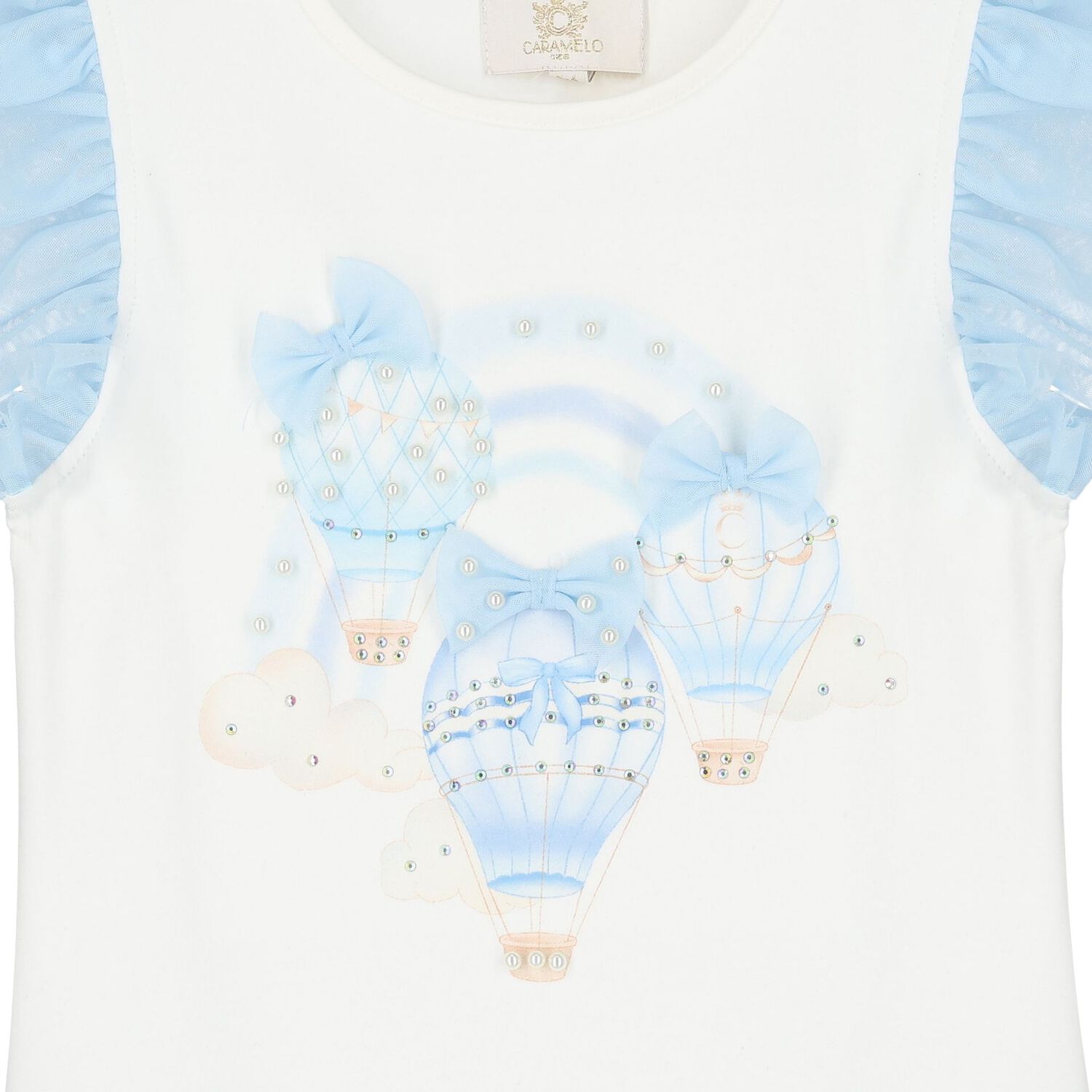 فستان باللون الأبيض والأزرق للبنات, 1, hi-res image number null