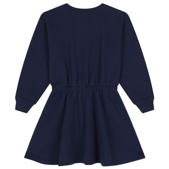 Girls Navy Blue Polo Bear Dress